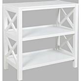 Bridgehampton X Side Bookcase in White Wood